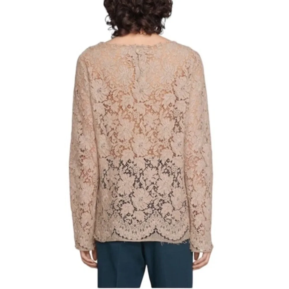 GUCCI Mens Brown Runway Cotton Lace Shirt